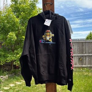 Bowser Mario Champion Black Graphic Hoodie